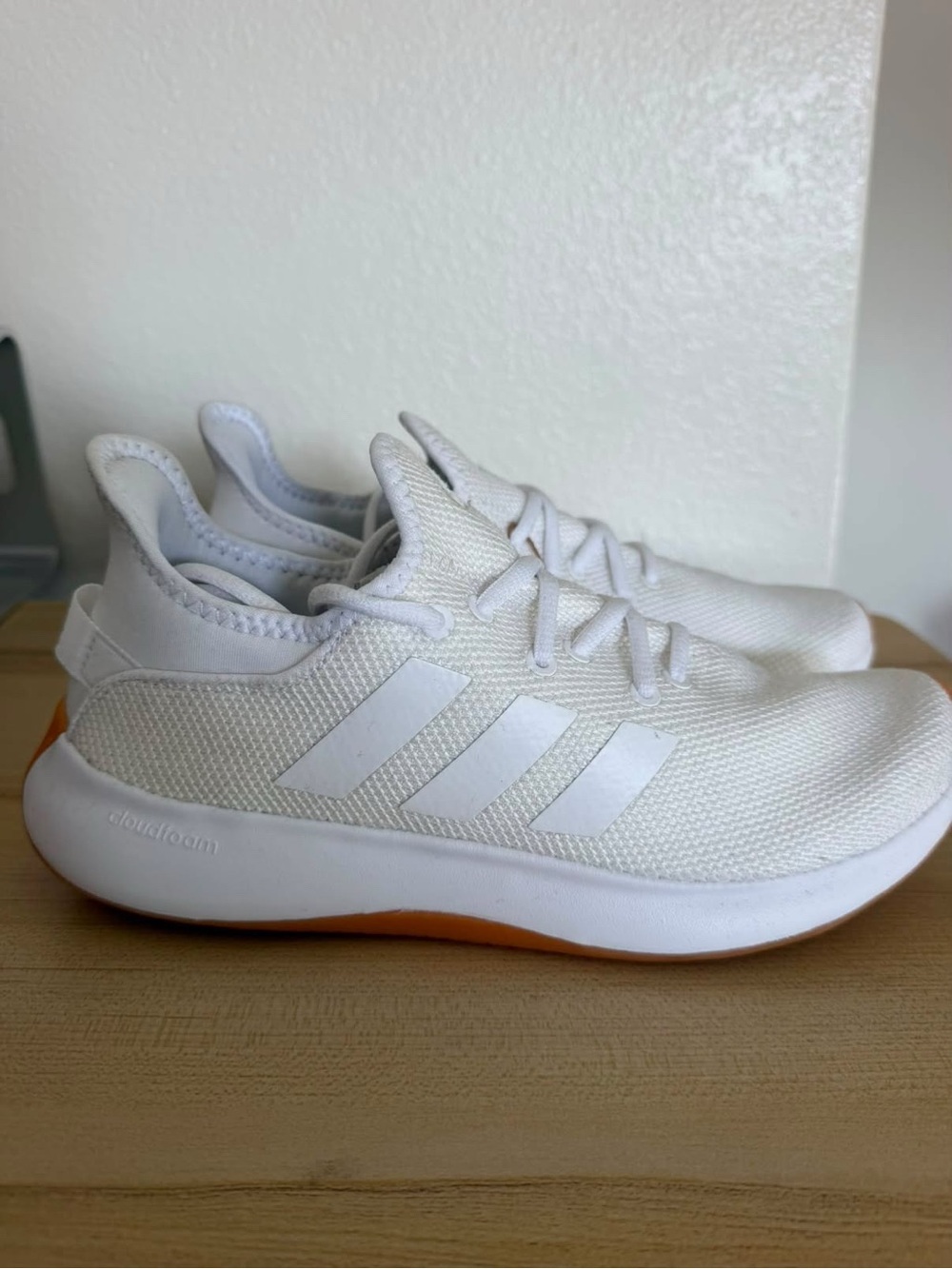 Adidas Cloudfoam Pure Women’s White/Gum Sneakers Size 8.5 New With Tags